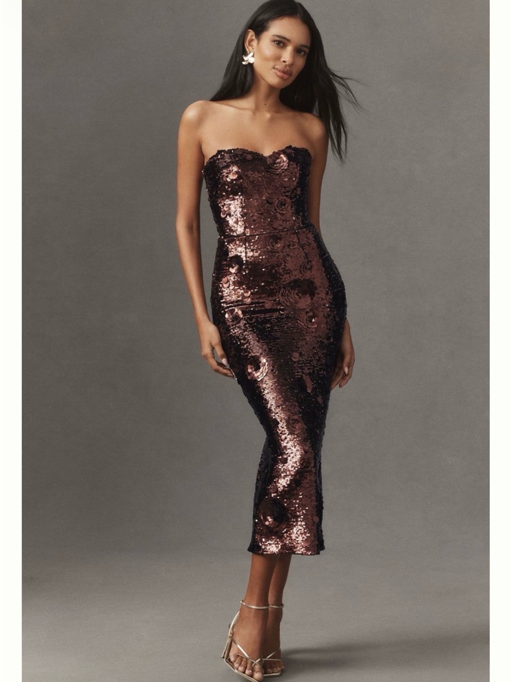 Anthropologie Sequin Dress BHLDN. Dress the population Shailene Strapless Dress.
